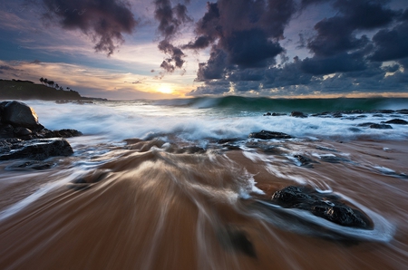 Sunset - sunset, nature, beach, beautiful