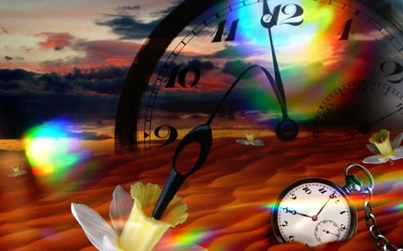 magic clock - clock, sunset, time, magic