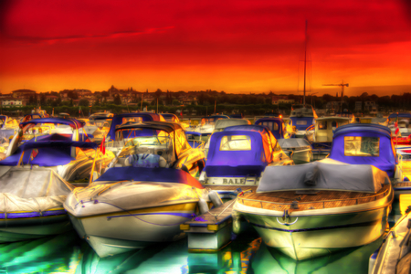 Sunset-HDR - scooters, pretty, great, sunrise, yacht, hdr, nice, luxury, city, beauty, quay, colors, architecture, river, boats, sunset, scooter, amazing, beach, boat, reflection, red, port, houses, sky, clouds, water, beautiful, photography, sea, yachts, cool, lovely, ocean