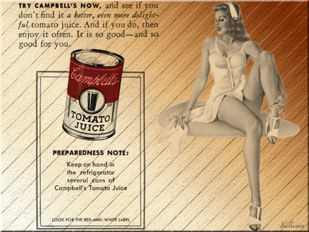 Campbells Soup! - kelliana, old ads, campbells soup, woman