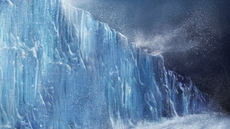 ice age - white, ice, beauty, cold, blue, water, wet, glacier