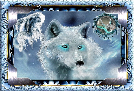 BLUE DREAM - nature, wolf, dream, 2012