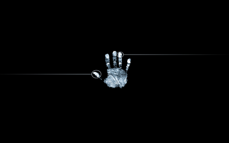 Hand Print - black, human, hand, blue