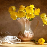 Yellow flowers in vase * For my friend TMW (Tammy)