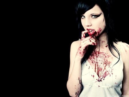 I'm hungry - vampire, blood, gothic, female