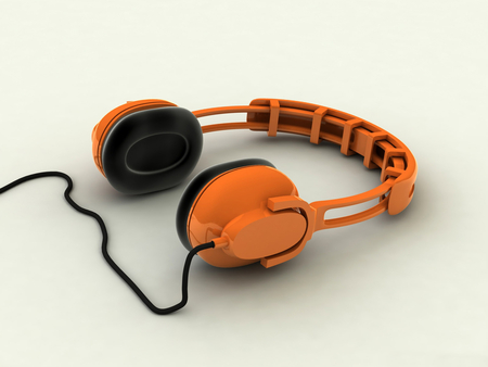 Abstract Orange Headphones - abstract, headphones, 3d, orange, wire