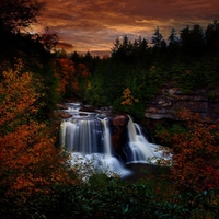 WATERFALL SUNSET