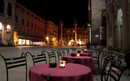 Beautiful Night - alley, town, romantic, evening, splendor, chairs, terrace, romance, night, walk, view, candles, houses, house, beautiful, candle, table, beauty, lovely, architecture, buildings, chair, street, stairs, nature, lights, peaceful, building