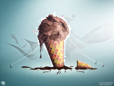 Cone - ice cream, cone, ice, vanilla, sweet, chocolate