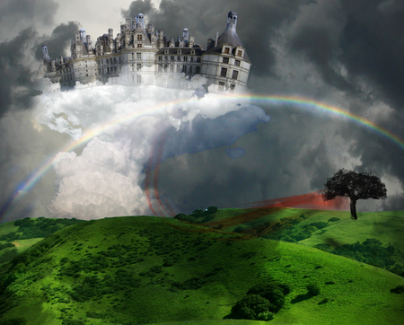 Castle - abstract, fantasy, cloud, castle