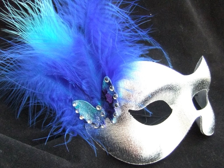 Blue Butterfly Mask - butterfly, mask, masquerade, blue