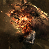 rain woman fire