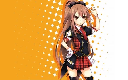 Anime Girl - anime, orange, cute, girl