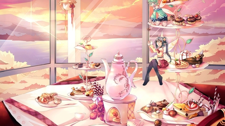 Fairy Teaparty - anime, tea party, food, cute, fairy