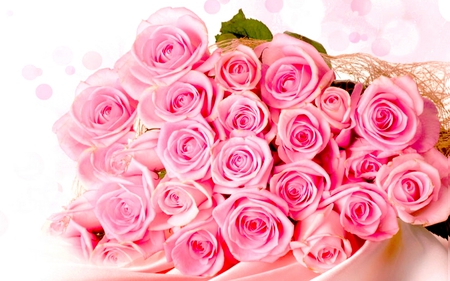 PINK BOUQUET - bouquet, blossoms, roses, pink