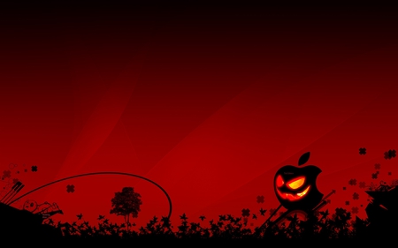 Apple Halloween - halloween, diffent, think, orange, apple, black