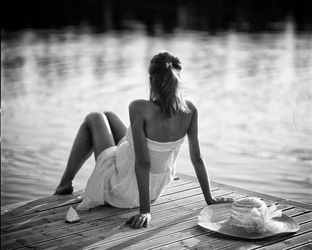 SUMMER DAYS - woman, photography, summer, enjoy, bw, sea