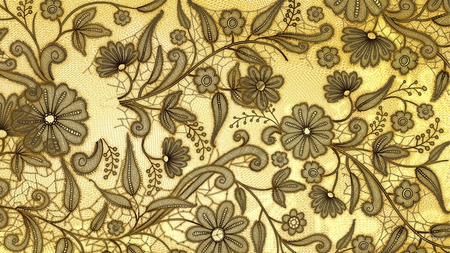 Tapestry in Browns - tapestry, design, pattern, gold, brown, yellow, floral, leaves, flowers, firefox persona