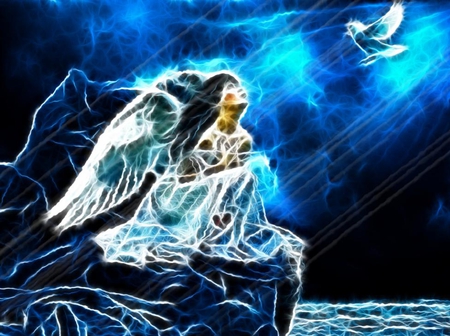 Fractal Angel - abstract, fantasy, seas, angel, fractal, other