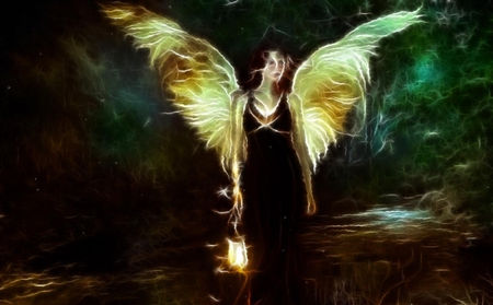 Beautiful Fractal Angel - fractal, abstract, angel, fantasy, other