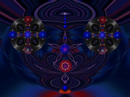 Just an Idea of Red and Blue - eye candy, collage, 3d, fractal, abstract