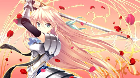 Love Warrior - love 2 quad, pretty, anime, anime girl, girl, sword, ermalit de blanchefort, armor, katana, weapon, sexy, game cg