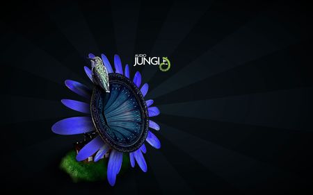 AUDIO JUNGLE PURPLE FLOWER! - abstract, green wallpaper, entertainment, cool, fantasy, nature, jungle, 3d, other