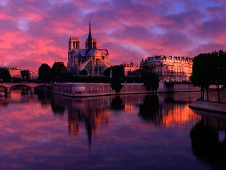 Notre Dame at Sunrise Paris France - notre dame at sunrise