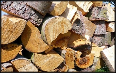 Woodpile for Winter - pile, washington, framed, wood