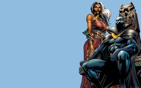 Storm And Black Panther - storm, black panther, dc comics