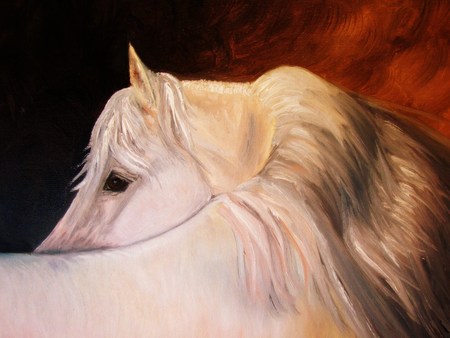 Horse Mane Painting - painting, horses, horse mane, mane, animals