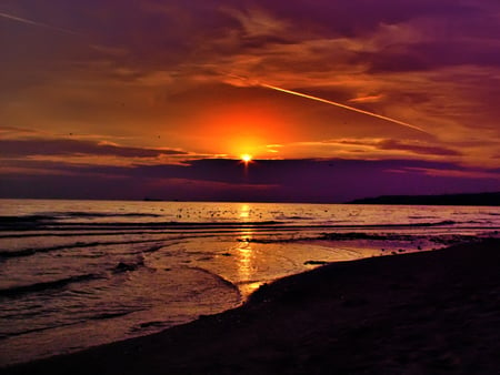 Sunset - nature, beach, sunset, beautiful