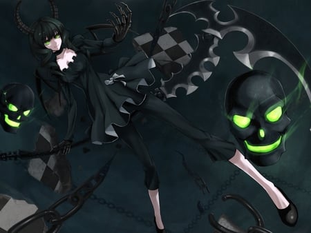 Dead Master - black rock shooter, anime, anime girl, dead master