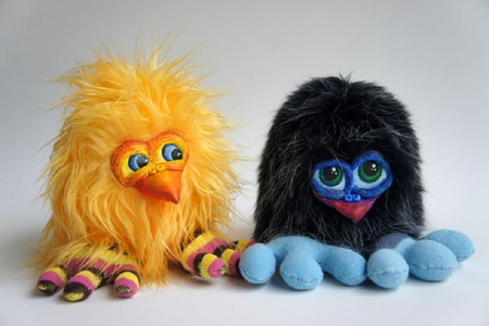 plush_chicks - stuff, black, yellow, toys