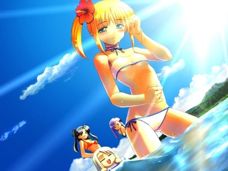 Anime  - girls, anime, babe, beach