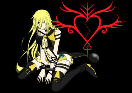 heart rin - blond, cute, rin, heart, vocaloid