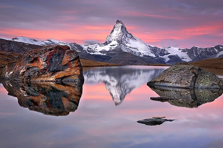 Mountains Reflection - picture, lake, reflection, beautiful, mountains