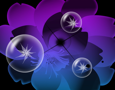 Life's wonders In Little Bubbles - flowers, bubbles, gradients, worlds, dreams