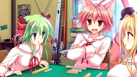 Playing A Game - anime, girls, love, hot