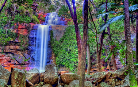 Magic water - stone, water, waterfall, beautiful, jungle, hdr, forest, rocks