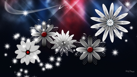 To Sparkle and Shine - shiny, flowers, stars, firefox persona, shine