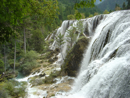 Beautiful Waterfalls - water, sky, falls, trees