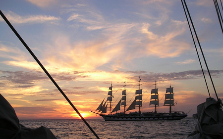 Let Go Sailing - ocean, water, sun, sailboat