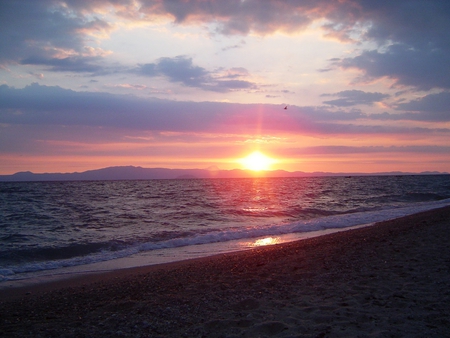 Sunset in Greece - skies, sunset, nature, seas, greece