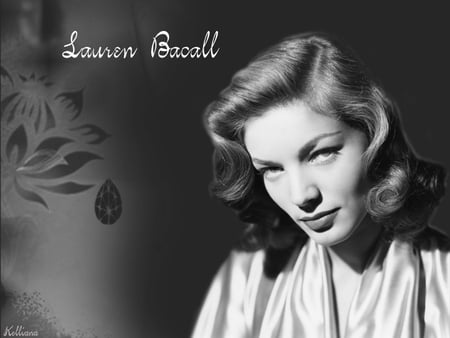 Lauren Bacall - lauren bacall, 50s, women, actresses, beauty, black and white, 40s, goddesses of the silver screen, fortys, film, fifties, golden era, movie, female