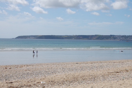 Sunny Day At The Beach - clouds, water, beach, air, sea, walk, sun, sky