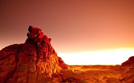 The Desert Is Not Dead - stone, desert, brown, beautiful, hot, light, nature, view, sun, rocks