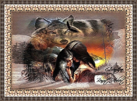 ILLUSION - nature, indian, loup, 2012, frame