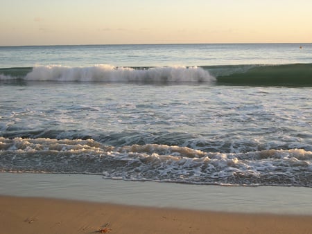 Surfs In - ocean, sand, beach, sky