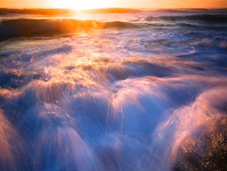 Rapids - river, sunset, foam, rapids